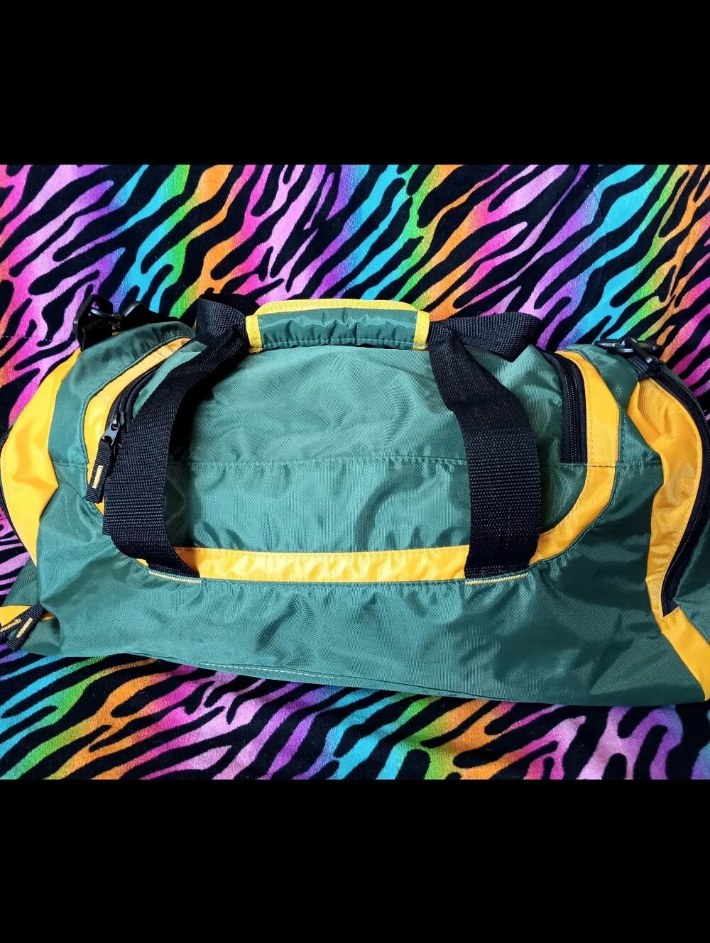 💚💛 Y2K Vintage Reebok Green Bay Packers Duffel Bag NFL Gym Travel 2000s
